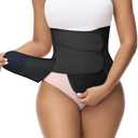 SHAPSHE Waist Trainer for Women Postpartum Recovery Wrap Waist Cincher Corset Shapewear Belly Band, Small, Black