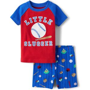 The Children's Place baby-boys And Newborn Snug Fit 100% Cotton Short Sleeve Top and Shorts 2 Piece Pajama Set