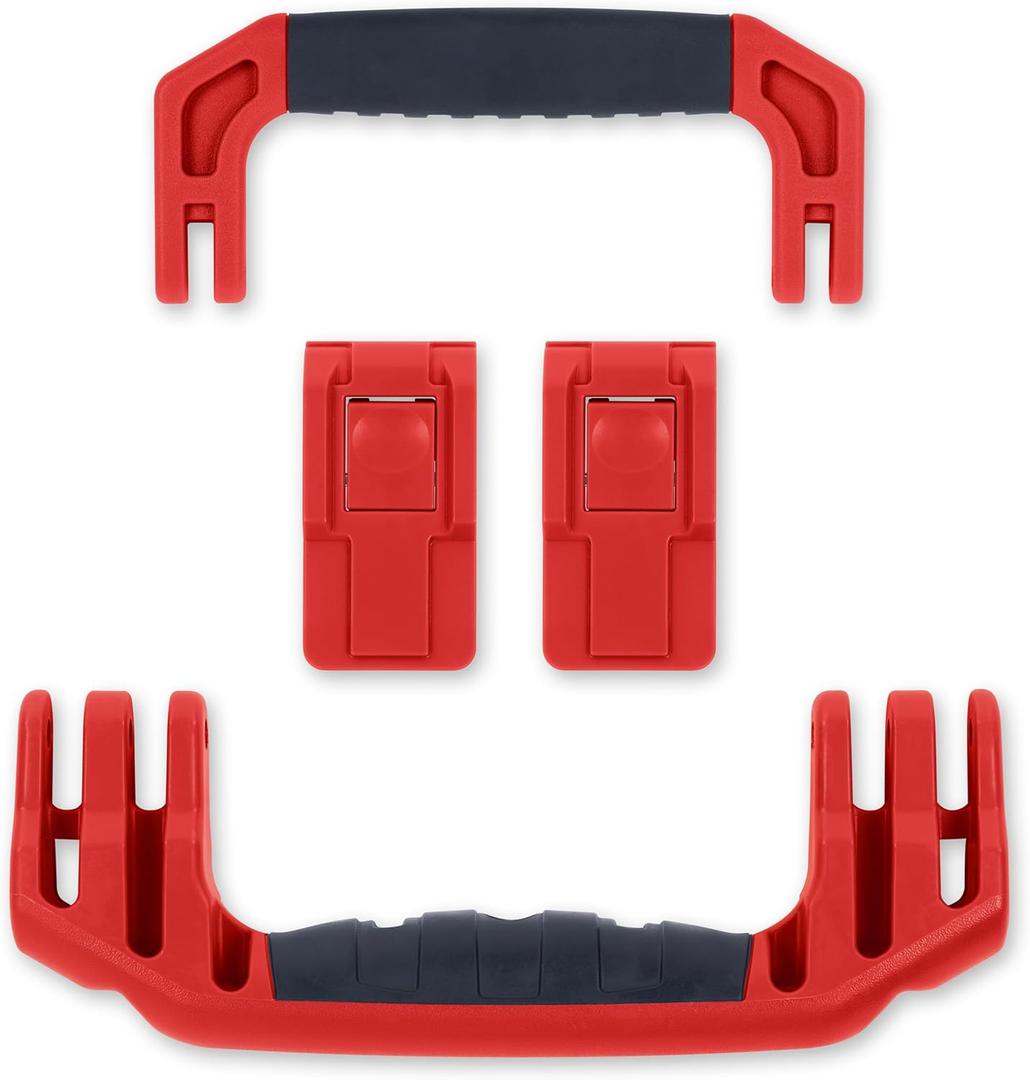 Pelican 1535 Replacement Handle & Latch Set by ColorCase - Red - Handle and Push Button Latches