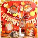 Funrous 32 Set Fall Suncatcher Craft Kit Autumn Hedgehog Suncatcher Paper Crafts with Tissue Paper DIY Window Stained Glass Effect Hanging Ornaments for Autumn Thanksgiving DIY Activities Party Favors