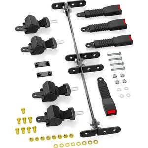 Golf Cart Seat Belt kit with Bracket Fit Front Rear, Universal Retractable Seat Belts for 4 Passanger (2+2) Yamaha EZGO Club Car, Upgraded SeatBelts Golf Cart Accessories for TXT RXV Club Car DS