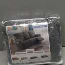 Genina Recliner Sofa Covers - Stretch Reclining Couch Covers with Stripe Jacquard - 3 Seat Cushion Slipcovers with Soft Fabric - Furniture Protector for Pet Kid (Dark Gray)