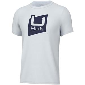 HUK Boys Performance Fishing Logo Tee, Short Sleeve T-Shirt for Kids, Size: 2XL