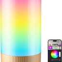 RGBICWW Smart Table Lamp, Touch Bedside Lamp with App Control, LED Desk Lamp with Music Sync, 30+ Scenes & 16M Colors, Color Changing Lamp for Bedroom Living Room Gaming Dimmable Night Light, Gold