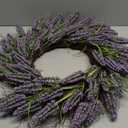 DDHS 18" Lavender Wreath for Front Door  Artificial Summer Wreath Porch & Wall Decor, Farmhouse Wedding, Spring, Fall Christmas Indoor & Outdoor All Seasons (Purple)