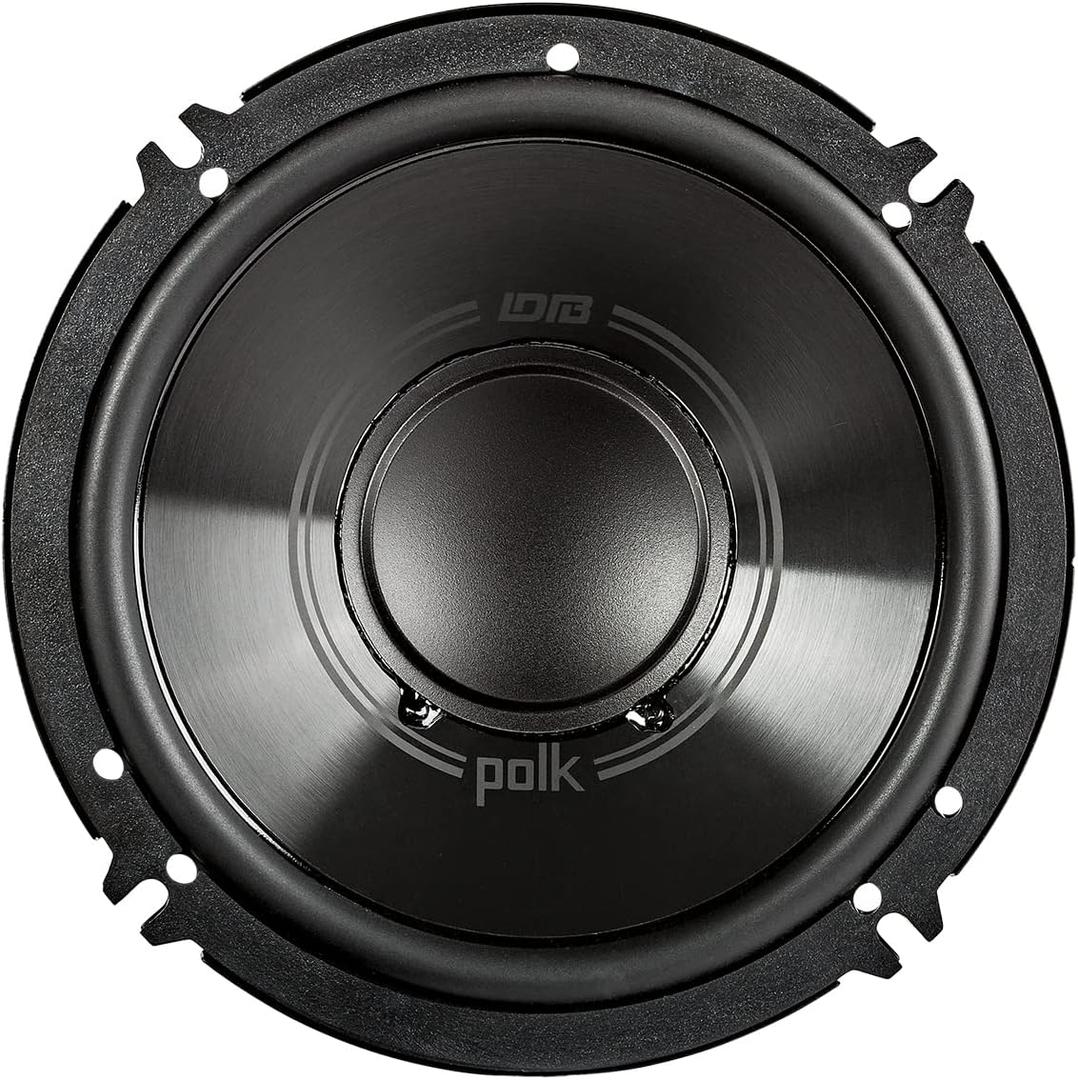 Polk Audio DB6502 DB+ Series Car & Marine Speaker, 6.5" 2-Way Component Speaker System, 4-Ohm Impedance, 35-23kHz Frequency Response, Polypropylene Woofer Cone, and Separate Silk Dome Tweeter