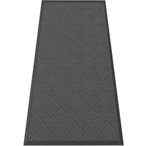 Indoor Outdoor Door Mat, 6' x 3' Doormat for Entryway, Gray
