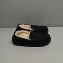 Lulex Moccasins for Men House Slippers Indoor Outdoor Plush Mens Bedroom Shoes with Hard Sole (9, Black)