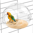 Bird Nest for Cage, Washable Clear Observation Small Bird House Hanging, Transparent Can Be Observed, Warm Birds Bed Plush Hut with Cotton Pads, Bite-Resistant, for Parakeet Parrots (Orange, Small)