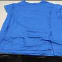 Tankaneo Womens Oversized Short Cap Sleeve T-Shirts Crew Neck Side Slit Tops Summer Casual Loose Fit Tees Tunic Shirts (Blue, L)
