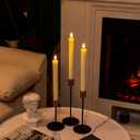 Homemory Real Wax LED Flameless Taper Candles with Remote Timer, 9.6 Inches Ivory Fake Candlesticks, Dripless Battery Operated Window Candle with 3D Flickering Flame for Fireplace Xmas Halloween