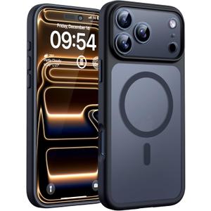 TOCOL for iPhone 17 Pro Max Case, Compatible with Magsafe, Full Camera Protection, Built-in Magnets, Translucent Matte for iPhone 17 Pro Max Phone Case 6.9 inch (Black)