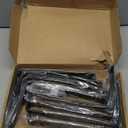 8 Pack - 9.25" L x 6" H x 1.5" W J Lip Shelf Brackets Rustic Farmhouse Iron Wall Floating Shelf Bracket Metal Shelf Bracket Industrial Shelf Supports with Screws Black