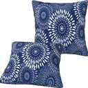 Boho Pillow Covers 16x16 Set of 2Decorative Home Outdoor Boho Pillow Case for Couch Bed Car, Bule