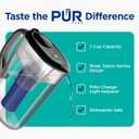 PUR Plus 7-Cup Water Filter Pitcher, Cleaner, Great-Tasting Water, Dishwasher Safe, Powerful, Lead-Reducing Filtration, LockFit Cap Design, Smoke