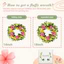 YNYLCHMX 18" Spring Summer Wreaths for Front Door, Artificial Floral Wreath with Peony and Eucalyptus Leaves, Green Foliage Wreath for Wall Window Farmhouse Party Holiday Home Decor