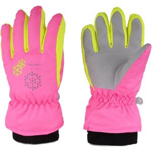 YAPJEB Kids Winter Warm Gloves Ski Gloves Windproof Outdoor Sports Gloves for Boys Girls Skating Snowboarding Hiking (S (6-8 Years Old), A - Rose Red)