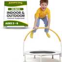 Jumpking 36 inch Indoor and Outdoor Toddler Trampoline with Bungie Cords, Powder Coated Rust Resistant, Perfect for Families with Young Children