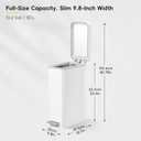 EKO Hudson Slim 50L / 13.2 Gal Stainless Steel Step Trash Can, Matte White