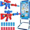 OleFun Shooting Game Toy for Age 6, 7, 8,9,10+ Years Old Kids, Boys - 2 Foam Ball Popper Air Guns & Shooting Target & 24 Foam Balls - Ideal Gift