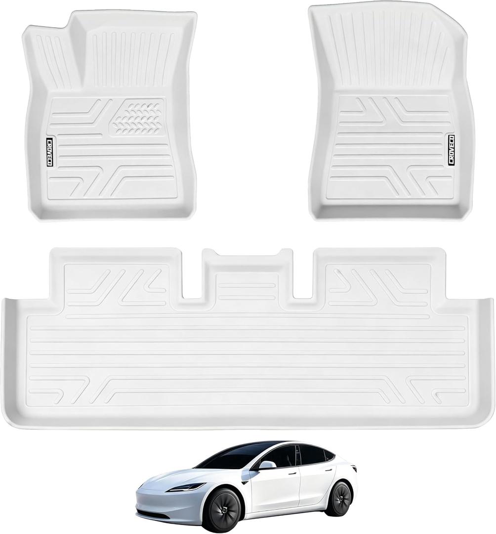 Floor Mats for 2024-2026 Tesla Model 3 Highland,White