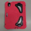 Kids Case for iPad mini 7 A17 Pro 2024/ Mini 6 8.3 inch, Spider Case for iPad mini 7th 6th Generation, Shockproof Durable Full Protective Cover with Pencil Holder, Kickstand (Rose red+Black)