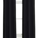 NICETOWN Complete 100% Blackout Curtain Set, Black, 37" W by 40" L, Double Panels, Thermal Insulated & Energy Efficiency Window Draperies with Black Liner, Noise Reducing Short Curtains for Kids Room