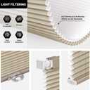 LazBlinds Cordless Cellular Shades, No Tools No Drill Light Filtering Honeycomb Shades Pleated Blinds for Windows, 27'' W x 64'' H, Mocha