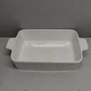 MALACASA 4.4 QT Baking Dish, 9x13 Large Casserole Dish for Oven, Ceramic Baking Pan, Rectangular Lasagna Pan Deep with Handles for Baking, Durable Microwave Oven Safe, Wedding Gift,White, Series BAKEBAKE