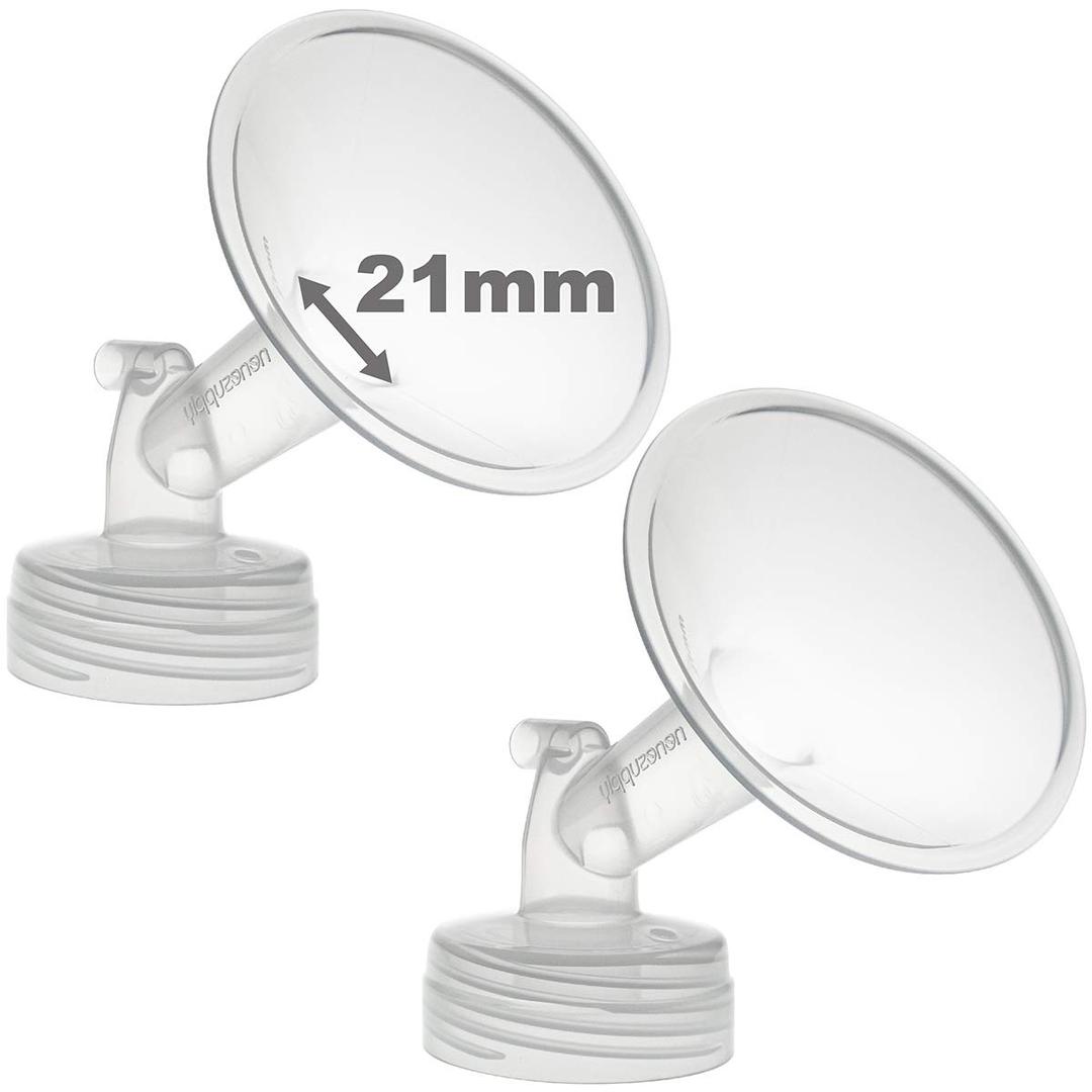 Nenesupply 21mm 2 pc Flanges Compatible with Spectra S2 S1 9 Plus Synergy Gold Breastpump Replacement to Spectra Pump Parts Flange Accessories Wide Mouth Work with Valve Backflow Protector Bottle
