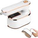 AUAUY Mini Steam Iron, 1000W Portable Handheld Travel Steam Iron, 180 Rotating Handle Converts Iron into Handheld Steamer, 15s Fast Heat Up, 2-in-1 Foldable Steamer Iron for Home and Travel (White)