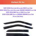 KPY Rain Guards Fit for 2019-2026 Chevrolet Silverado/GMC Sierra 1500 Crew Cab, Out-Channel Window Visor Vent Deflector, Truck Accessories for 2020-2026 Chevy Silverado/Sierra 2500HD 3500HD Crew Cab