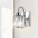 Bathroom Wall Sconce Chrome Vanity Light with K9 Crystal for Mirror Hallway