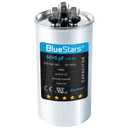 BlueStars Ultra Durable 60+5 MFD uf 5% 370/440 Volt VAC Dual Run Start Round Capacitor for Condenser Straight Cool or Heat Pump Air Conditioner
