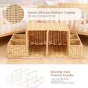 Diaper Caddy Organizer, Hand Rattan Nursery Storage Basket for Baby Essentials, Baby Changing Table Organizer Perfect Nursery Assistant (Natural Light Woven - Style 2, L)