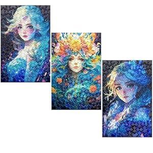 150 Pieces Mini Jigsaw Puzzles for Adults & Kids, 6 x 4 Inches, Travel Puzzle, Small Puzzles, Micro Puzzles, Challenging Difficult Puzzle, 3 Pack Anime Character Series