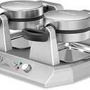 Waring Commercial WW250X Double Side by Side Belgian Waffle Maker, Coated Non Stick Cooking Plates, Produces 50 Waffles Per Hour,120V, 2400W, 5-20 Phase Plug (ONLY BOX DAMAGE, UNIT UNDAMAGED)