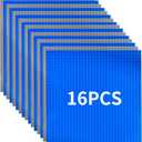 16 Pack Classic Baseplates Building Plates for Building Bricks 100% Compatible with All Major Brands-Baseplate, 10" x 10", Grey,Blue