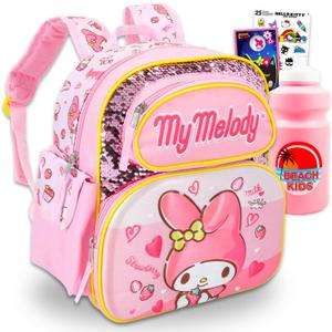 My Melody Mini Backpack for Girls - Bundle with 12 My Melody Backpack Plus Stickers, Water Bottle, More | Sanrio Backpack Purse for Girls