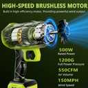 Mini Handheld Leaf Blower Cordless with 2×4.0Ah Battery and Charger,500,000 RPM,Extended Nozzle, Lightweight Small Turbo Jet Blower for Patio,Lawn,Yard,Snow Leaves and Dust Car Dryer 001