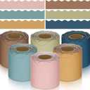 TaoBary 6 Rolls 196.8 ft Colorful Classroom Bulletin Board Borders Scalloped Trim Fall Bulletin Board Decorations for School Whiteboard Cork Poster Chalkboard Wall(Advanced Grey,196.8 ft)