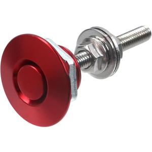 1 Set Vehicle Latch Bumper Hood Pins, 1.25in Universal Aluminum Quick Release Lock Latch Bumper License Plate Lock Clip Push Button Bonnet, Engine Hood Pin, Red