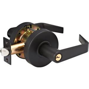 Master Lock SLCHSR10B Heavy Duty Lever Style, Grade 2 Commercial Storeroom Door Lock with Bump Stop, Oil Rubbed Bronze Finish, Black