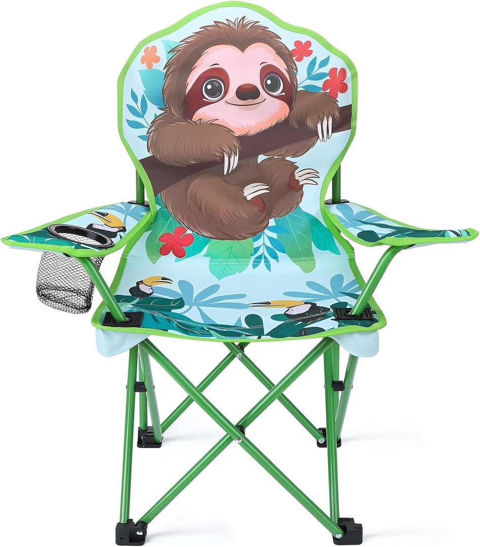 KABOER Kids Outdoor Folding Camping Chair with Cup Holder Carrying Bag | Portable Camping Chair for Beach Picnic Camping Travel Lawn Ages 3-10
