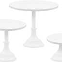 3 Pcs Cake Stand Set - Metal Round 8" 10" 12" Tiered Display Stands Cupcake Dessert Stands for Birthday, Wedding, and Party Decorations, Baby Shower (White)
