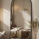 Antok Full Length Mirror, 71"x28" Arched Floor Mirror, Mirror Full Length with Stand, Wall Mounted Mirrors for Living Room Bedroom, Black