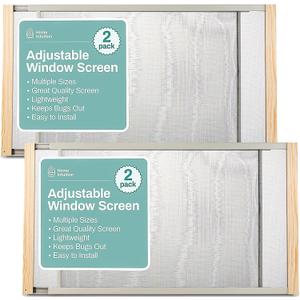Home Intuition 1-Pack Adjustable Horizontal Window Screen 25-45 inches Wide, 18 Inch High