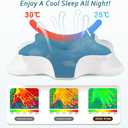 CHxxy Cervical Neck Pillow for Pain Relief Sleeping, Memory Foam Pillows, Ergonomic Side Sleeper Pillows, Cooling Orthopedic Neck Support Pillow for Back Stomach Sleepers-Queen Size Grey&White