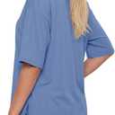 Darong Women's 2 Piece Summer Matching Set Lounge Wear with Pockets | Vacation travel outfit, Airport resort wear, Athleisure clothing, Oversized top & Loose fit drawstring shorts (Blue, L)