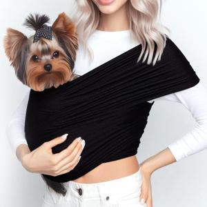 Race&Herd Yorkie Puppy Essentials Pet Carrier - Dog Carriers for Small Dogs Sling, Front Dog Carriers for Small Dog Puppy Carrier, Pet Carrier for Small Dogs Backpack Carrier 5-10 lbs (Black Easy Strap)